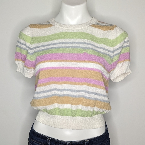 Show Me Your MuMu Striped Crew Neck Sweater - Multicolor - Picture 1 of 10
